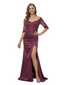 ChicSew Half Sleeve Lace Applique Satin Floor Length Mermaid Elegant Mother of the Bride Dress