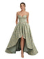 Elegant Floral Jacquard Sweetheart High-Low A-Line Long Formal Evening Dresses