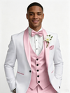 Color Blocking 2 Piece Men's Suit with Regular Fit and Sophisticated Peak Lapel