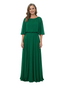 ChicSew Scoop Half Sleeve Floor Length Chiffon Elegant Mother of the Bride Dresses