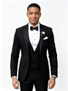 Classic 1 Piece Black Men's Suit with Regular Fit and Sophisticated Peak Lapel