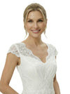 Elegant Black And White Chiffon V-Neck A-Line Cap Sleeves Ankle-Length Mother Of The Bride Dresses
