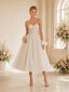 ChicSew Elegant A-line Sweetheart Boning Glitter Tulle Tea-Length Wedding Dresses