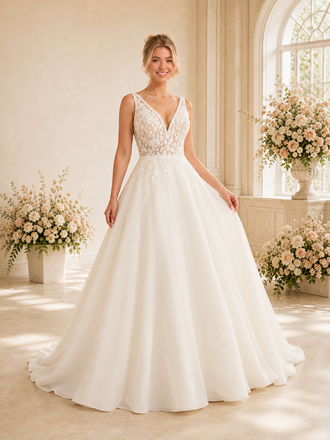 ChicSew Elegant Spaghetti Straps Lace A-Line Long Wedding Dresses With Open Back