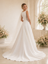 ChicSew Elegant Jewel Lace A-Line Crepe Sleeveless Floor-Length Wedding Dress