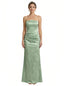 Elegant Jacquard Satin Straight Across Boning Mermaid Long Formal Evening Dresses