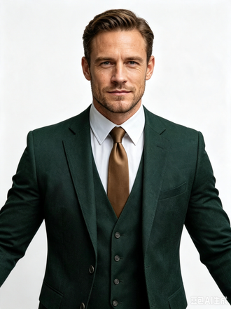 Classic 1 Piece Dark Green Men's Suit with Regular Fit and Sophisticated Peak Lapel