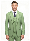 Classic 3 Piece Sage Men's Suit with Regular Fit and Sophisticated Peak Lapel