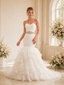 ChicSew Modern Sweetheart Mermaid Chiffon Floor-Length Pleated Ruffled Wedding Dress With Beading