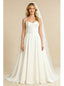 A-Line Jewel Spaghetti Straps Maxi Long Satin Wedding Dresses Online
