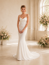 ChicSew Sexy Cowl Neck Spaghetti Straps Ruched Satin Mermaid Floor-Length Wedding Dresses