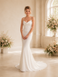ChicSew Sexy Cowl Neck Spaghetti Straps Ruched Satin Mermaid Floor-Length Wedding Dresses