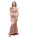 ChicSew Fancy One Shouler Ruched Silky Satin Mermaid Mother Of The Groom Evening Gowns