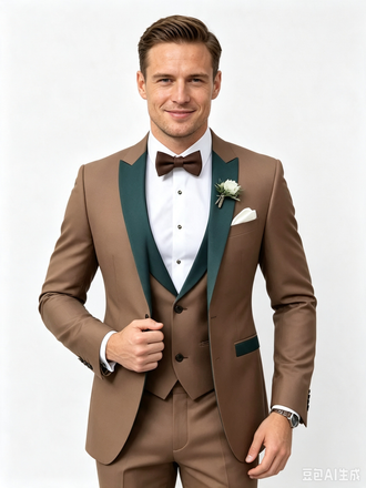 Color Blocking 1 Piece Men's Suit with Regular Fit and Sophisticated Peak Lapel