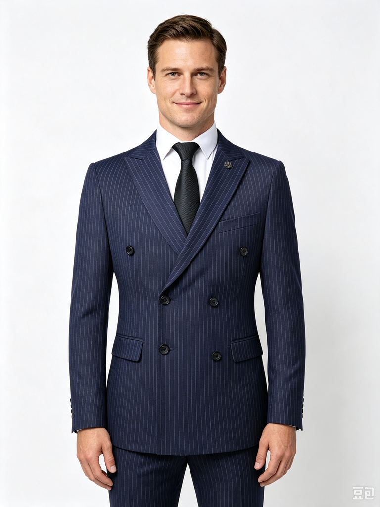 Classic 2 Piece Dark Navy Men's Suit with Regular Fit and Sophisticated Peak Lapel