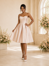 ChicSew Mondern A-Line Sweetheart Sleeveless Satin Knee-Length Wedding Dress