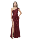 ChicSew One Shoulder Sequin Side Slit Ruched Satin Floor-Length Mermaid Mother of the Bride Dress