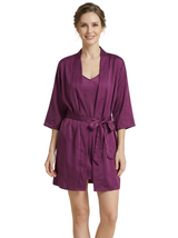 Women's 3/4 Sleeves Bride Bridesmaid Robes Silk Like Short Wedding Robes