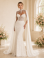 ChicSew Plunging High Neck Boning Chiffon Glitter Tulle Mermaid Wedding Dress With Beaded