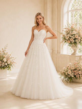 ChicSew Beautiful A-Line Sweetheart Lace Tulle Sleeveless Maxi Long Wedding Dresses