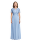 ChicSew Timeless Jewel Chiffon A-Line Lace Applique Mother of the Bride Gowns With Short Cap Sleeves
