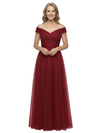 ChicSew Classy Off The Shoulder Ruched Tulle A-Line Mother Of The Bride Gowns Full Length