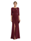 Modern Chiffon Long sleeves Mother Of The Bride Gown With Side Slit