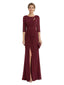 Modern Chiffon Long sleeves Mother Of The Bride Gown With Side Slit