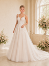 ChicSew Elegant Spaghetti Straps A-Line Lace Tulle Floor-Length Wedding Dresses With Train