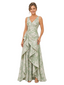 Chicsew Elegant Floral V-Neck Ruched Floor-Length Mother of The Bride Dresses