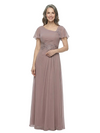 ChicSew Asymmetric Short Sleeve Lace Applique Chiffon Mother Of The Bride And Groom Dresses