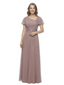 ChicSew Asymmetric Short Sleeve Lace Applique Chiffon Mother Of The Bride And Groom Dresses