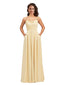 Elegant Spaghetti Straps Sleeveless Soft Satin A-Line Bridesmaid Dresses With Pocket