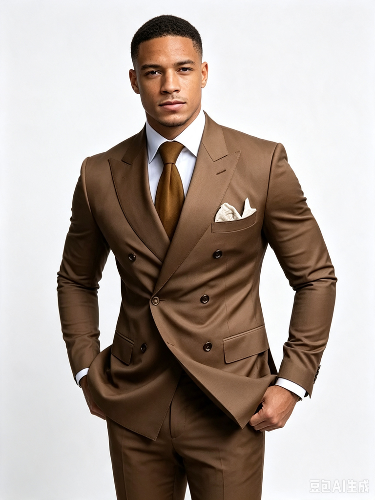 Classic 1 Piece Brown Men's Suit with Regular Fit and Sophisticated Peak Lapel