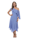 ChicSew Asymmetrical Ruffle Chiffon Sheath Tea-Length Mother Of The Bride Dress