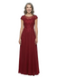 ChicSew Scoop Lace A-Line Mother Of The Groom Dresses Cap Sleeve Floor Length Chiffon Gown
