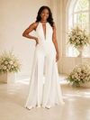 ChicSew Unqiue Sexy Halter Crepe Floor-Length Wedding Jumpsuit