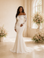 ChicSew Unique Modern Off The Shoulder Long Sleeves Lace Crepe Mermaid Maxi Wedding Dress