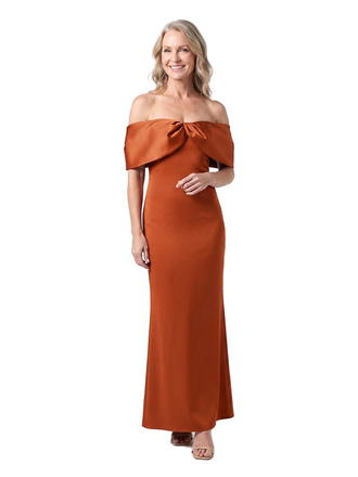 ChicSew Elegant Off The Shoulder Mother Of The Groom Dresses Unique Satin Sheath Floor Length Gown