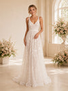 ChicSew Sexy Deep V-Back A-line Spaghetti Straps V-Neck Long Wedding Dresses Online