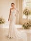 ChicSew Romantic Long Sleeve Mermaid Lace Wedding Dress With Asymmetric Neck And Long Train