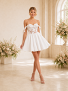 ChicSew Sexy Sweetheart Lace Applique Chiffon Mini A-Line Wedding Dresses