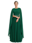 ChicSew Jewel Cape Sleeve A-Line Rhionstone Floor Length Chiffon Fancy Mother of the Bride Dresses