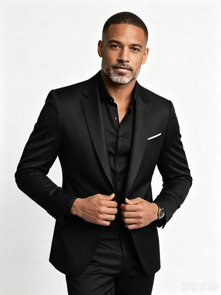 Classic 1 Piece Black Men's Suit with Regular Fit and Sophisticated Peak Lapel