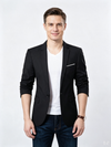 Classic 1 Piece Black Men's Suit with Regular Fit and Sophisticated Peak Lapel