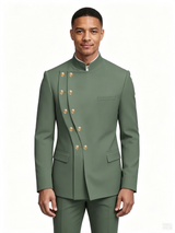 Classic 2 Piece Men's Suit with Regular Fit and Sophisticated Peak Lapel