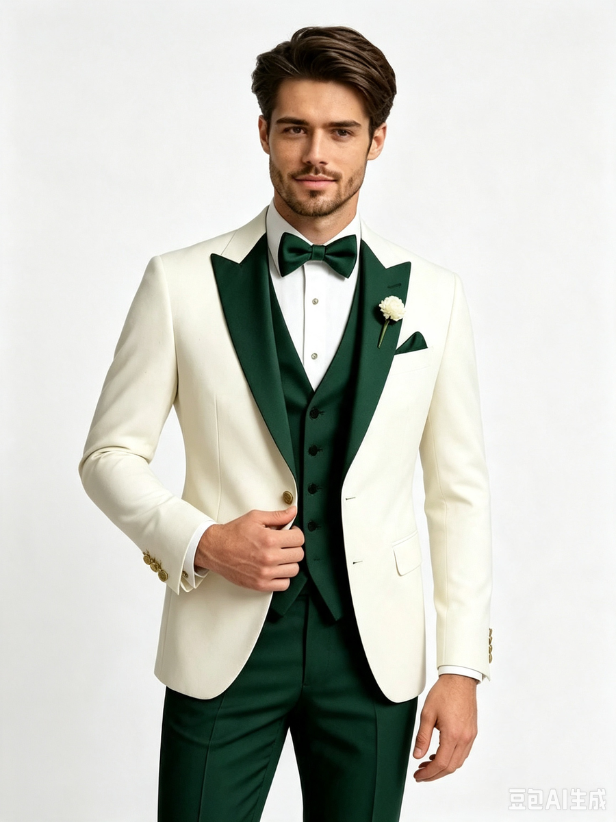 Color Blocking 1 Piece Men's Suit with Regular Fit and Sophisticated Peak Lapel