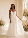 ChicSew Elegant A-Line Spaghetti Straps Lace Chiffon Open Back Maxi Wedding Dress