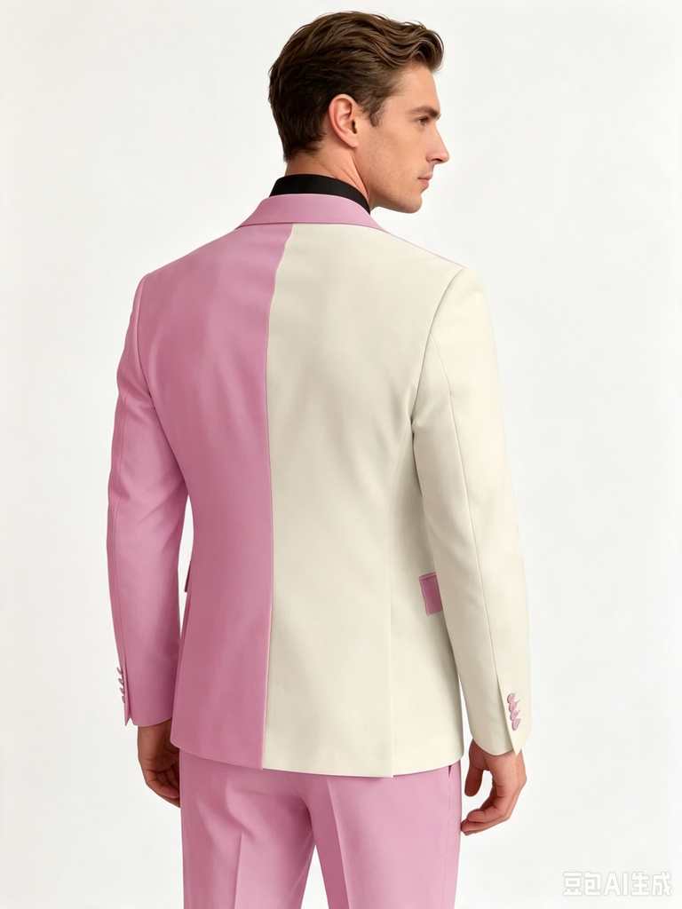Color Blocking 1 Piece Men's Suit with Regular Fit and Sophisticated Peak Lapel