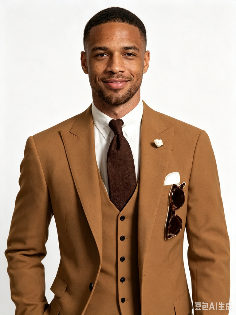 Classic 3 Piece Brown Men's Suit with Regular Fit and Sophisticated Peak Lapel